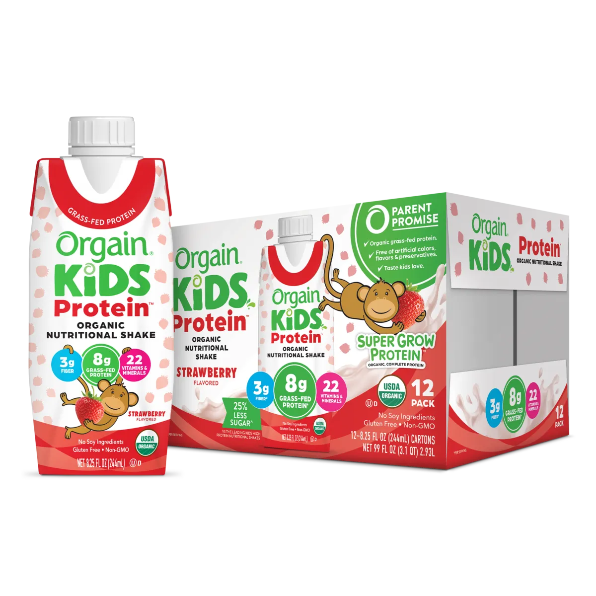 Kids Protein Organic Nutrition Shake - Strawberry